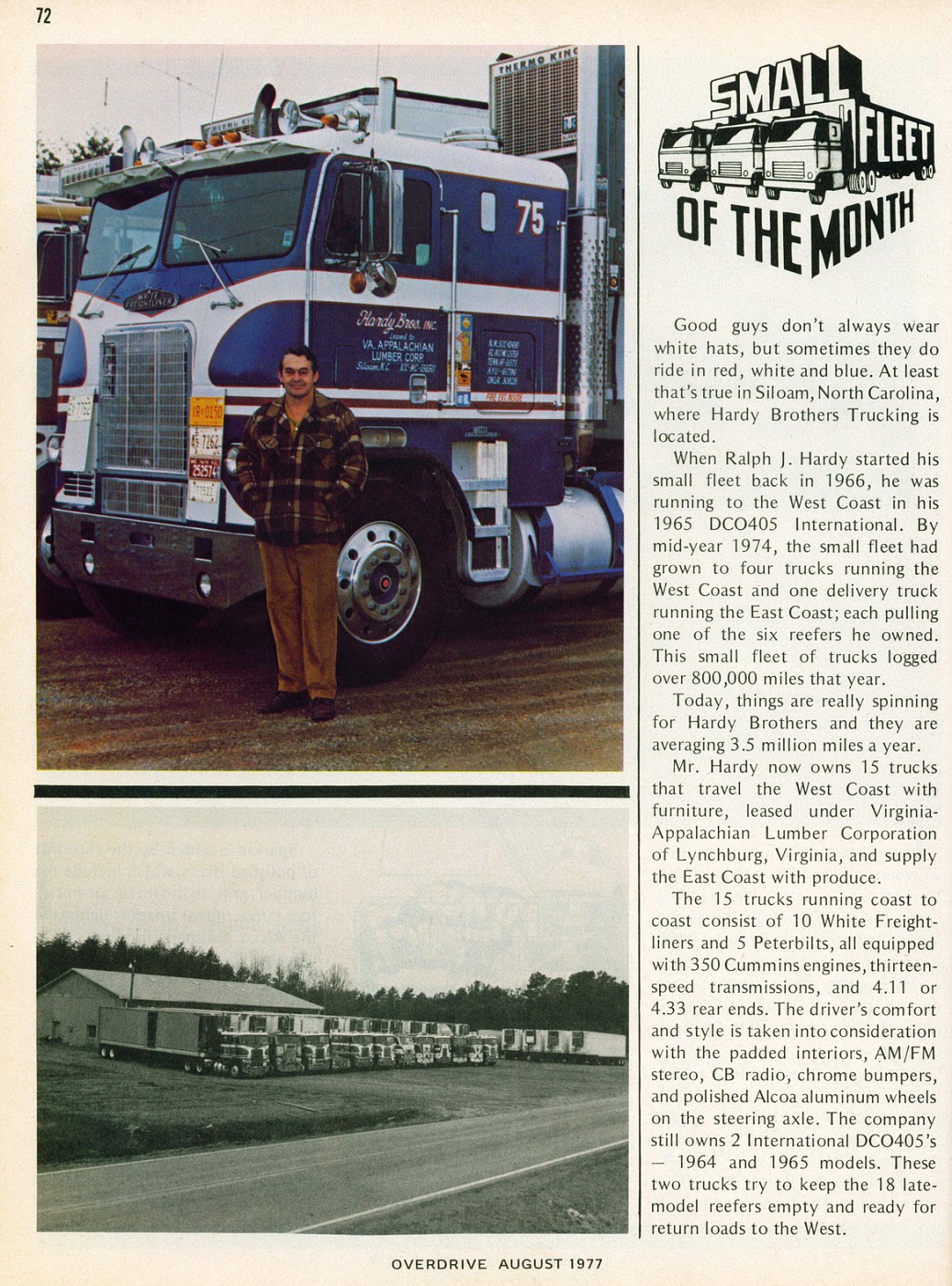 Photo: August 1977 Small Fleet of the Month | 08 Overdrive Magazine ...