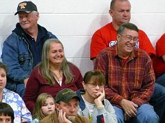 573 - Nancy Sexton and Ricky Lawson at a Basketball game.