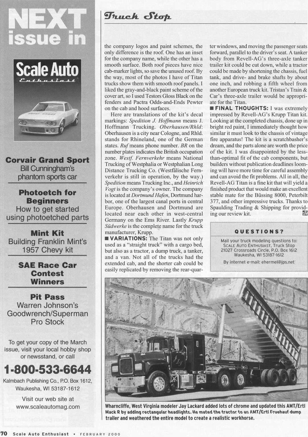 SAE 2000 02 ( Februari ) album | Dutch Model Truck Club  