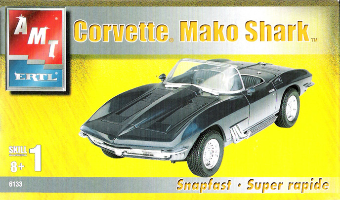 AMT SnapFast Plus 1:25 scale Corvette Mako Shark Model Kit #6133 Factory SEALED