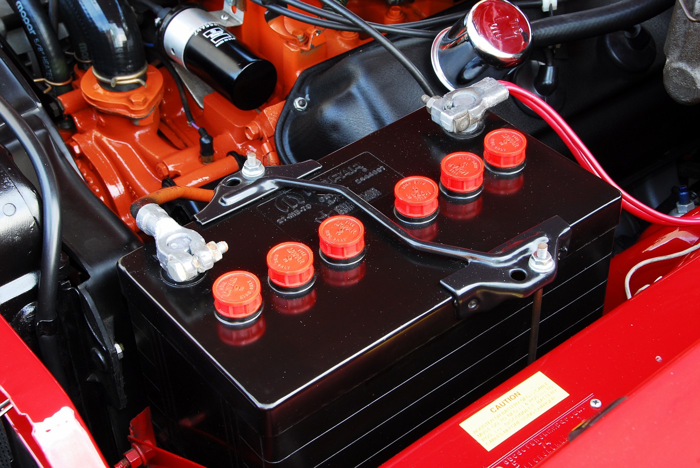 Photo 14 1967 Plymouth GTX battery detail view 1967 Plymouth GTX 426