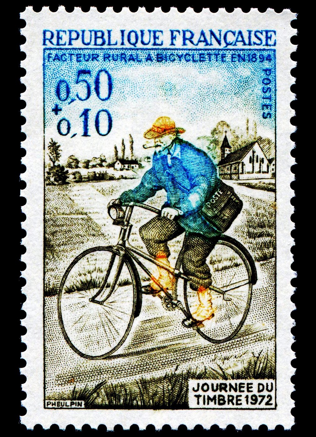 Rural postman on bicycle in 1894