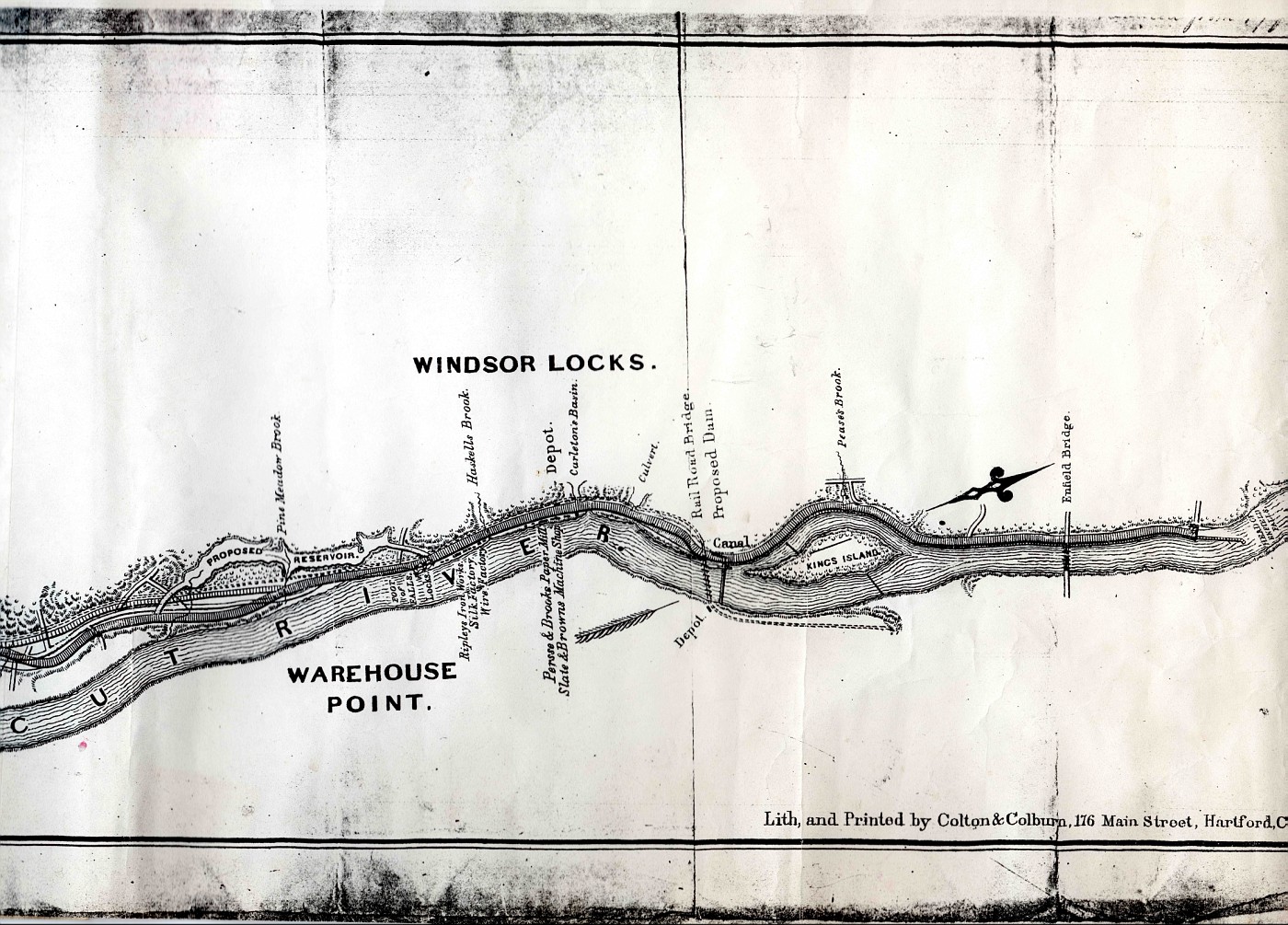 Photo CANAL ROUTE SURVEY MAP 1803 1B OLD MAPS OF WINDSOR LOCKS