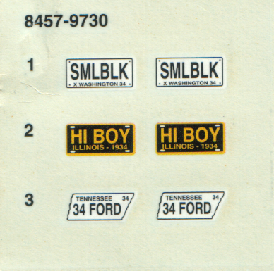 Photo: HOT RODS AMT 34 FORD STREET ROD Decal sheet | AMT HOT RODS #8457 ...