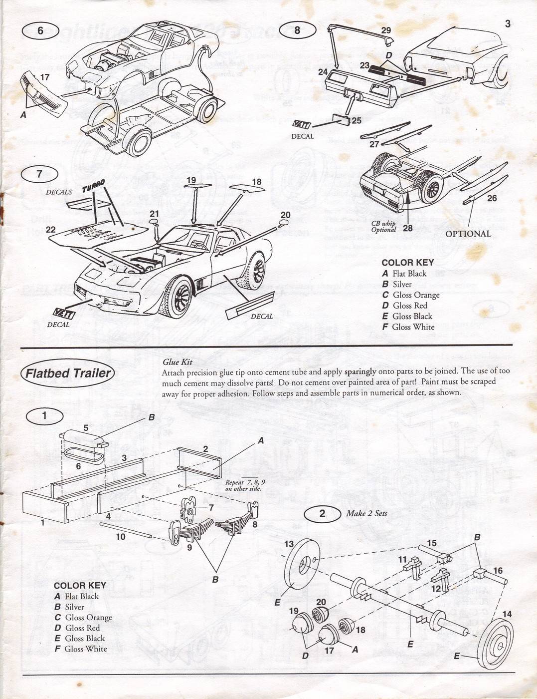 Photo Instructions pg3 TESTORS Frieghtliner Truck and Sports Car Set