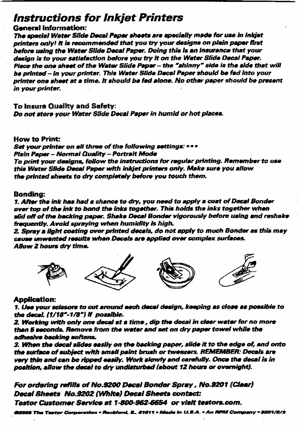 Photo Testor's Decal System Instructions Testors Decal System album