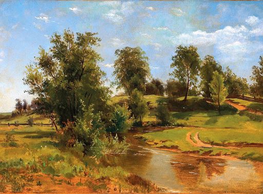 A Hilly Landscape with Creek (c.1868-69)