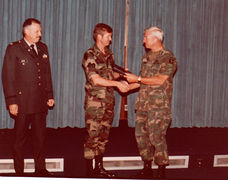 E. Ray Austin receiving Plaque from Post Commander, Ft Campbell KY