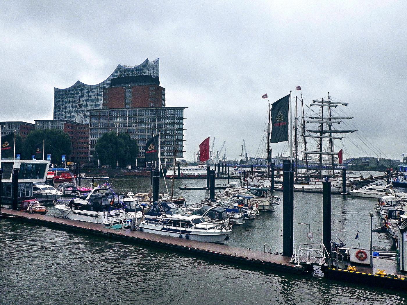 Sportboothafen und Elbphilharmonie