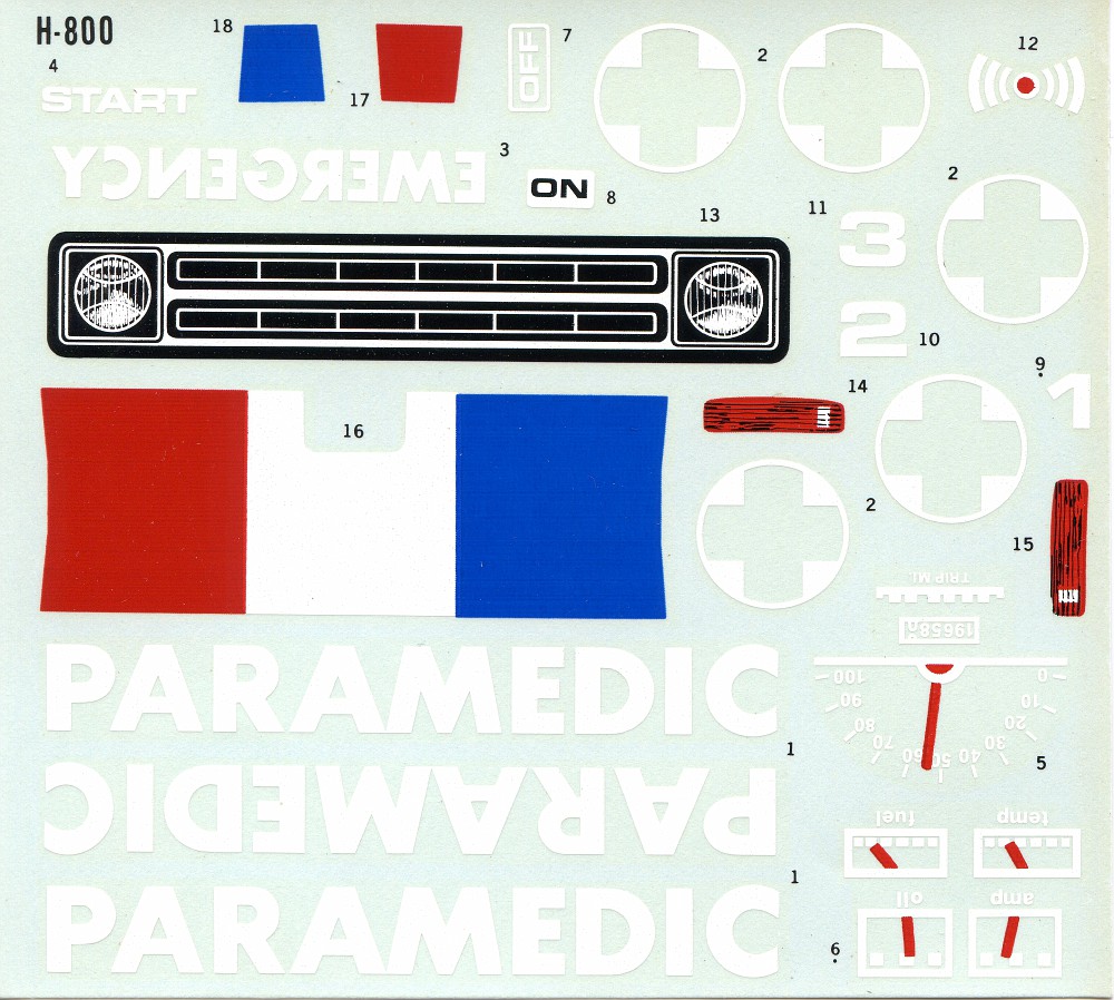 Photo Revell Paramedic Van Decals REVELL Lights! Action! Sound