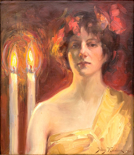 Woman with Two Lit Candles (undated)