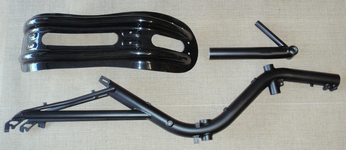 Seat, front boom and aluminium frame