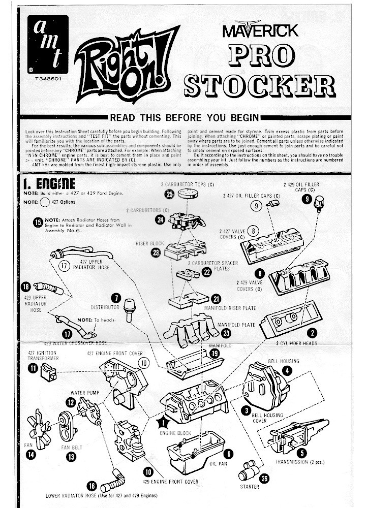 Photo: pg 1 | AMT RIGHT ON! Maverick Drag Pro Stocker #T348-225 T348601 ...
