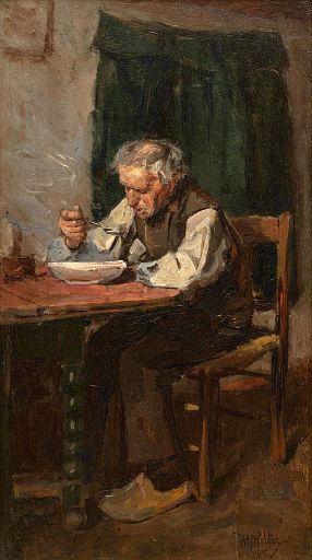 An Old Farmer Having Soup (1907)