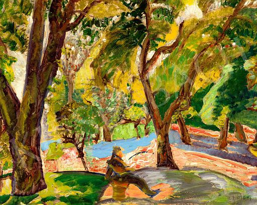 Expressive Landscape [Bench at Városliget] (c.1920)
