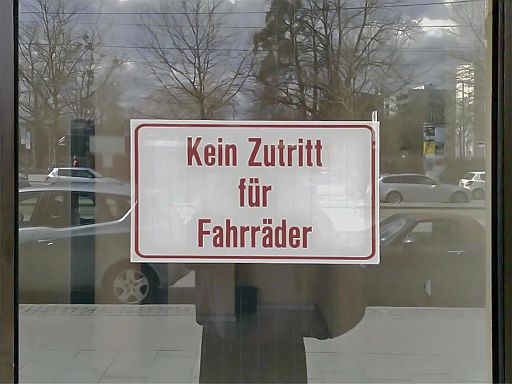 Kein Zutritt für Fahrräder