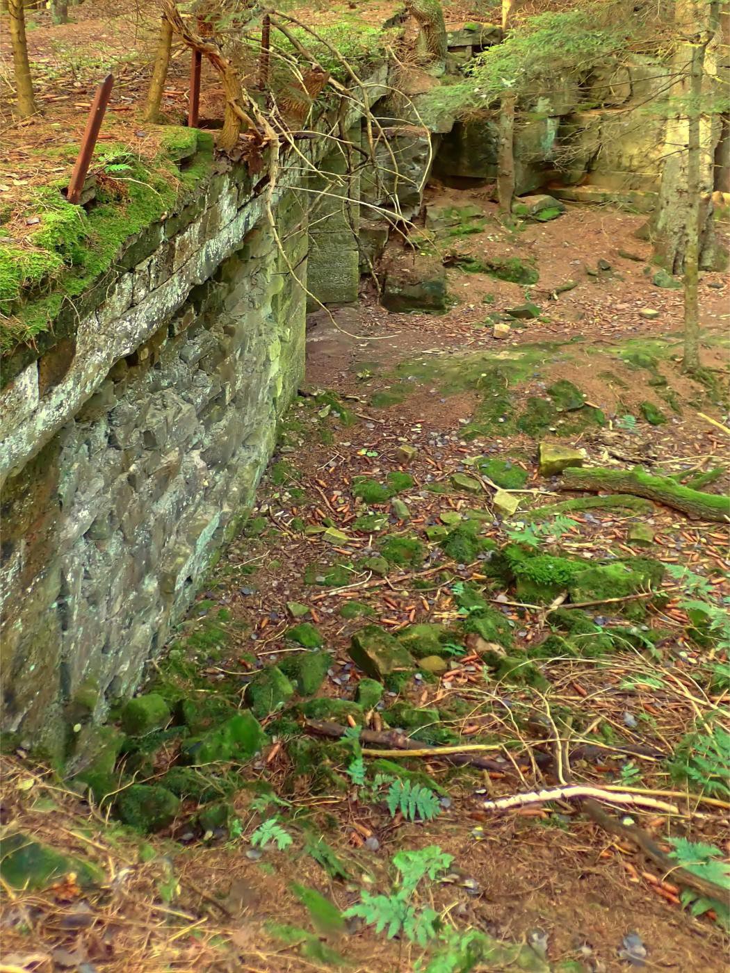 Ruine der Eisenbahnbrücke