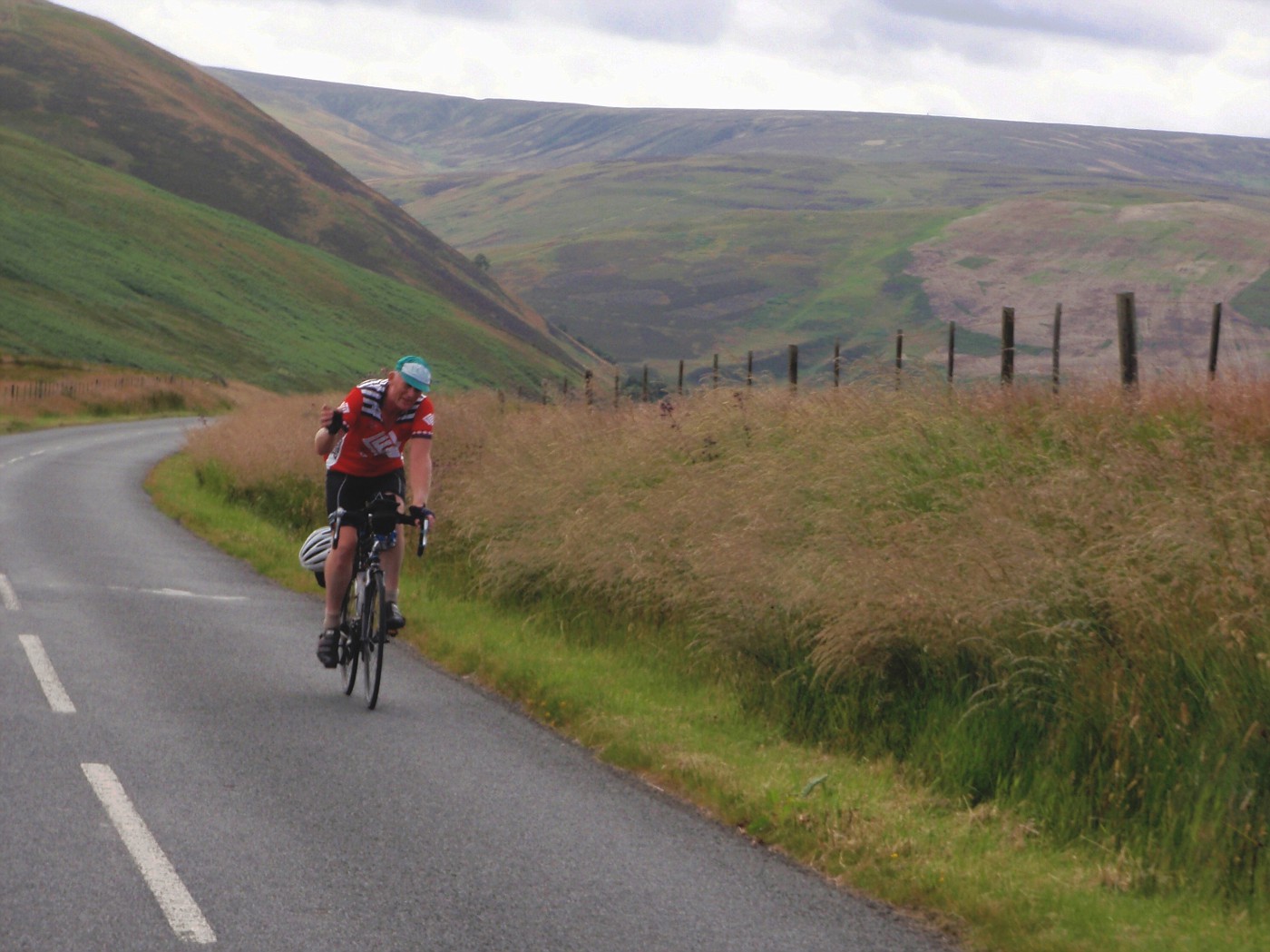 Road through Scottish hills on the way back