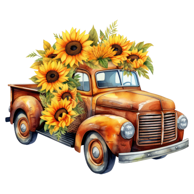 Photo: Sunflower Truck | Autumn pngs album | Jossie | Fotki.com, photo ...