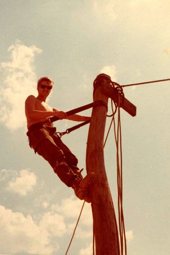 E. Ray Austin, DAK TO, 1969. Repairing Telephone Cable.