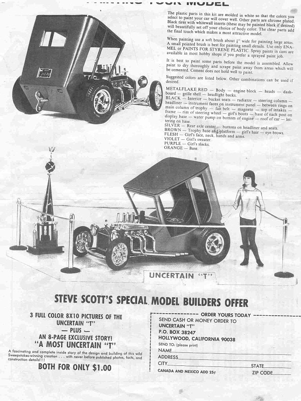 Photo MODEL KIT (4) STEVE SCOTT'S "UNCERTAIN T" album LOUDPEDAL