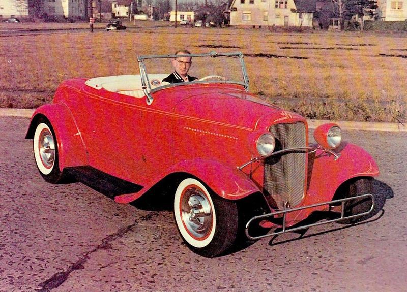 Photo: A photo of Bill with the roadster taken sometime around 1956-57 ...
