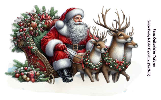 Santa with sligh and snow2