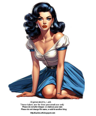 50`s lady blue dress