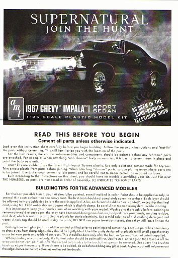 AMT 1124 1967 Chevy Impala 4 Door Supernatural